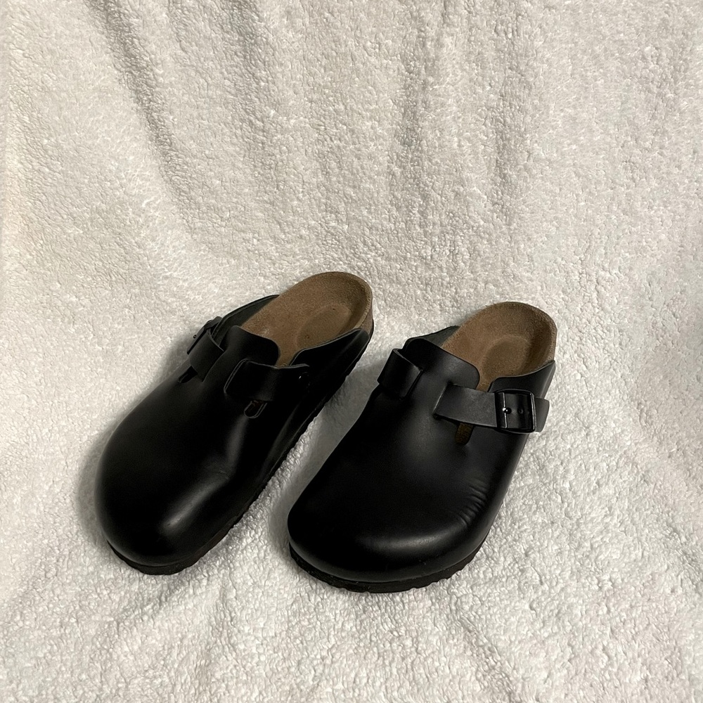 Black Leather Birkenstock Boston size 37